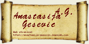 Anastasija Gešević vizit kartica